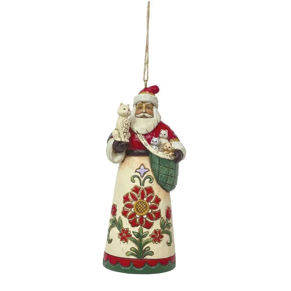 Jim Shore Heartwood Creek - Santa With Sack of Kittens Hanging Ornament