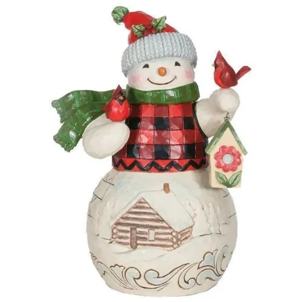 Jim Shore Heartwood Creek Country Living - Snowman With Birdhouse