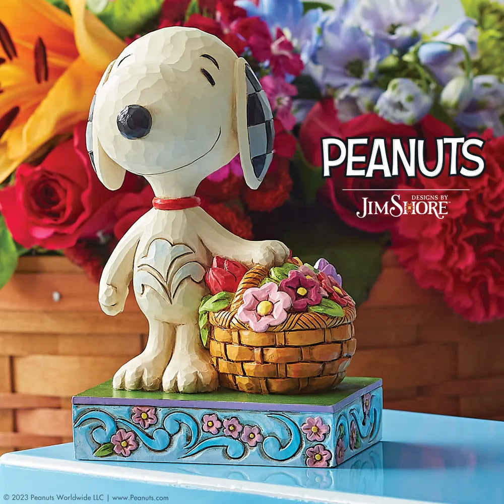 Peanuts by Jim Shore - Snoopy Basket of Tulips