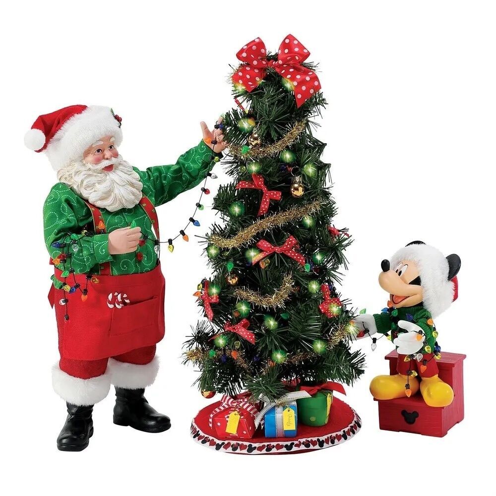 Possible Dreams Disney by Dept 56 - Mickey & Santa Teamwork