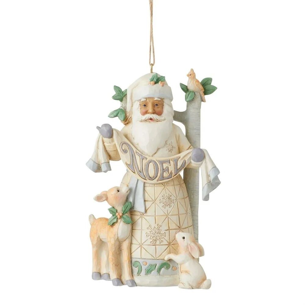 Jim Shore Heartwood Creek White Woodland - Santa Noel Hanging Ornament