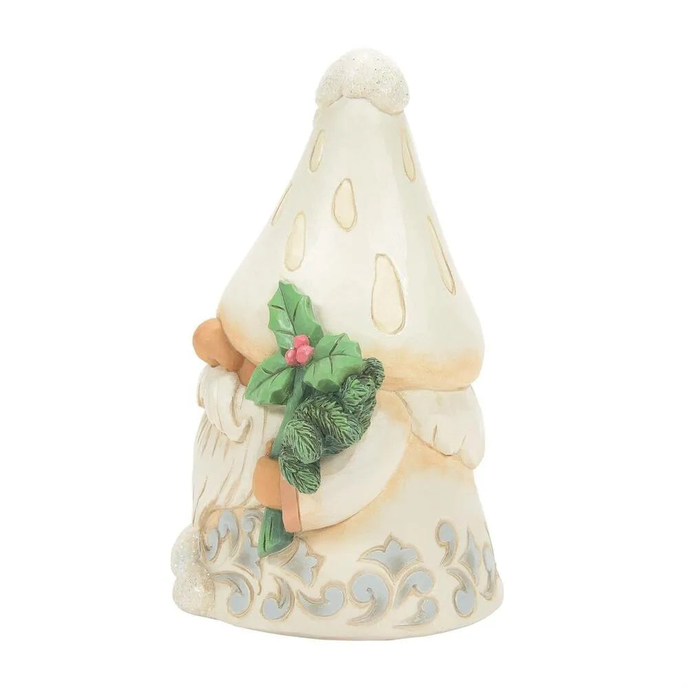 Jim Shore Heartwood Creek Gnomes - White Woodland With Mushroom Hat