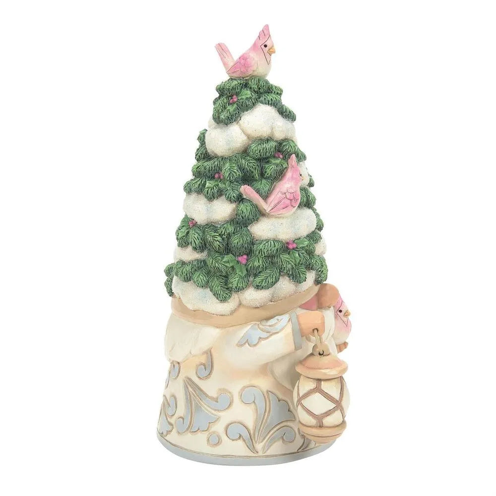 Jim Shore Heartwood Creek Gnomes - White Woodland With Evergreen Tree Hat