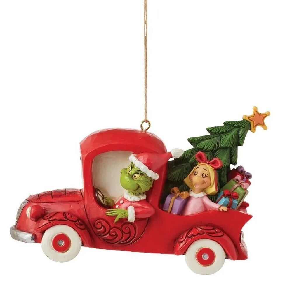 Dr Seuss The Grinch by Jim Shore - Grinch Red Truck Hanging Ornament