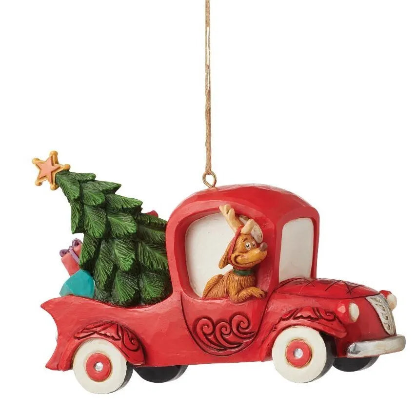 Dr Seuss The Grinch by Jim Shore - Grinch Red Truck Hanging Ornament