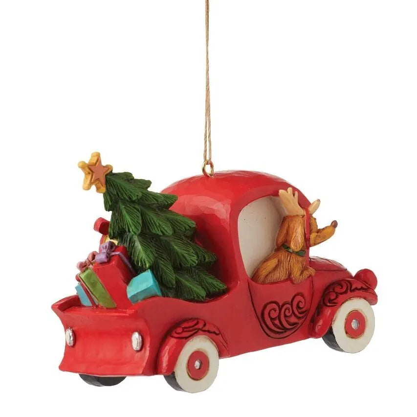 Dr Seuss The Grinch by Jim Shore - Grinch Red Truck Hanging Ornament