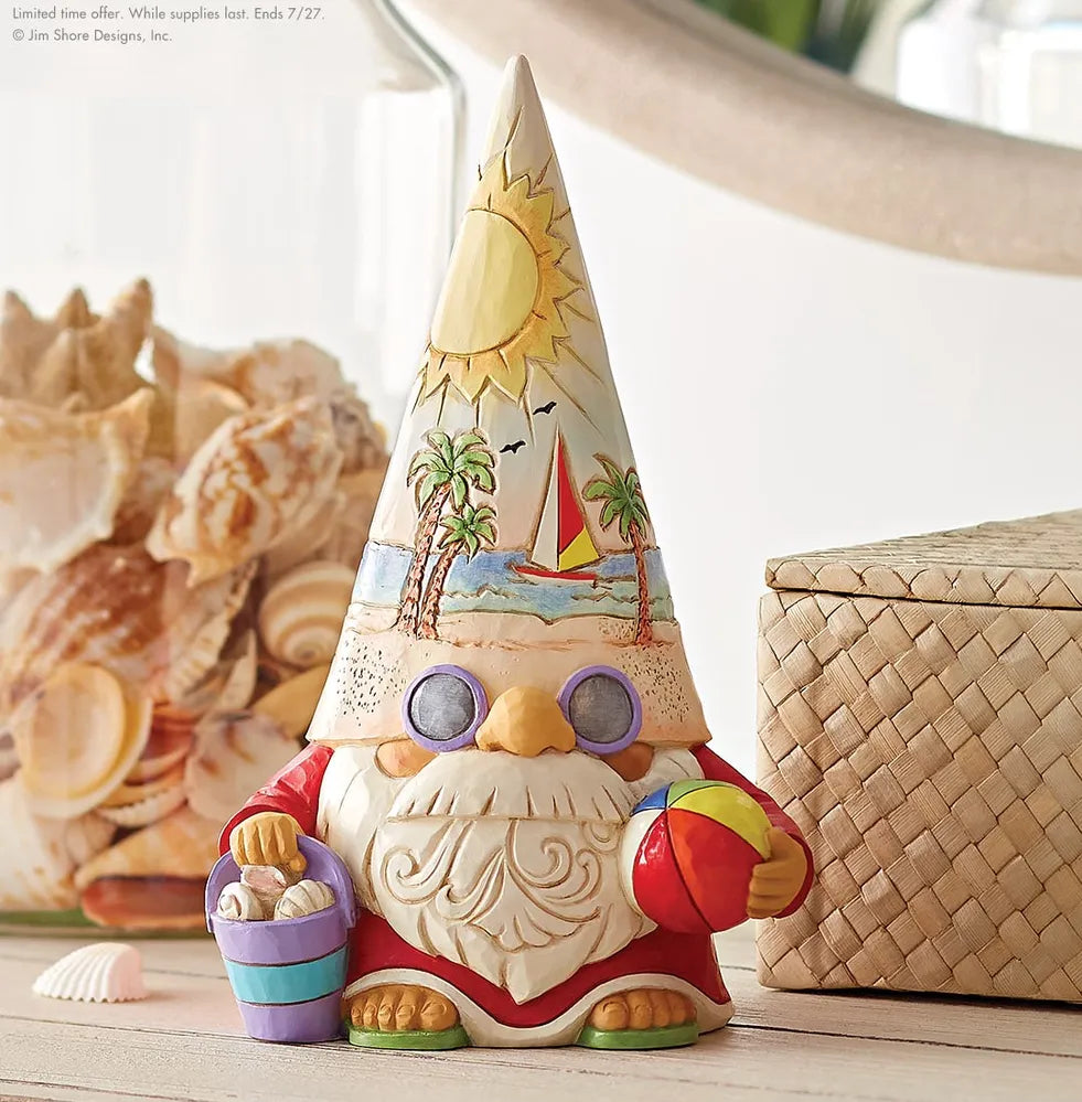 Jim Shore Heartwood Creek Gnomes - Coastal Christmas With Beach Scene