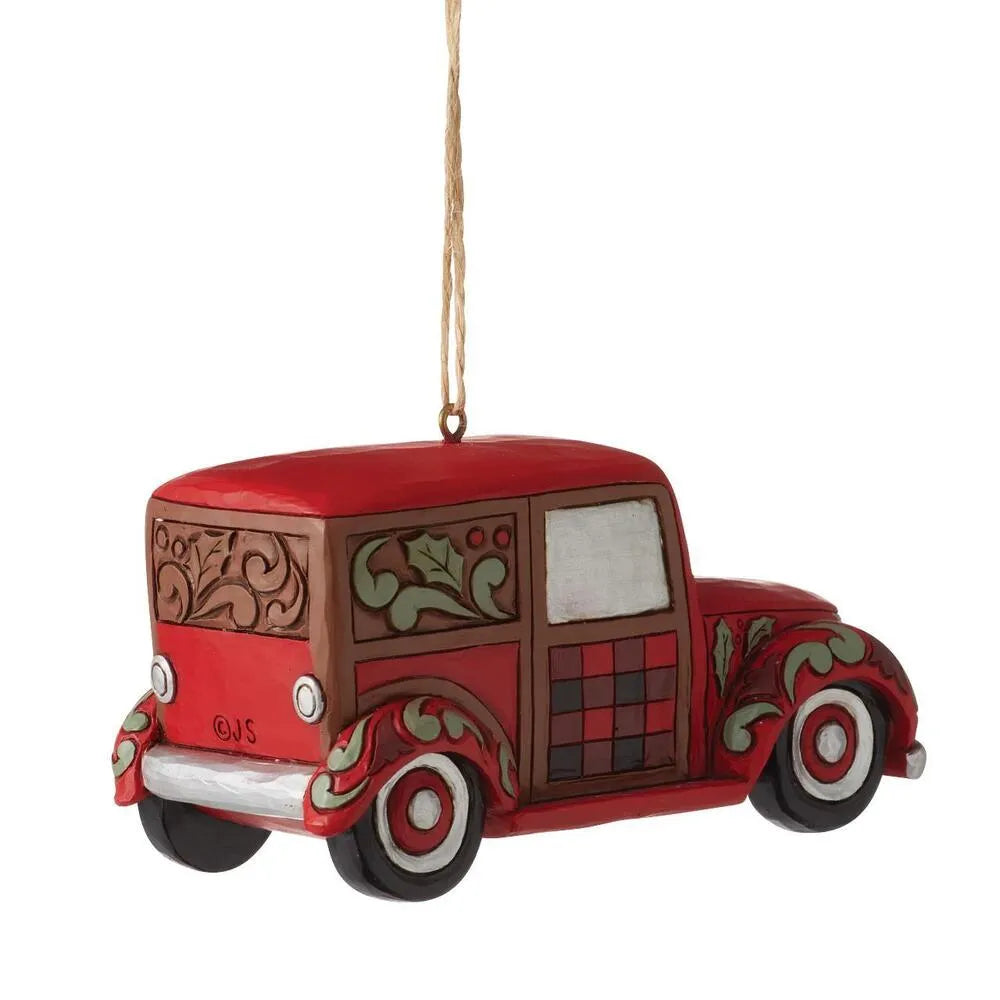 Jim Shore Heartwood Creek Highland Glen - Santa Woody Wagon Hanging Ornament