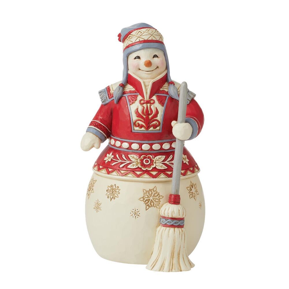 Jim Shore Heartwood Creek Nordic Noel - Snowman with Broom