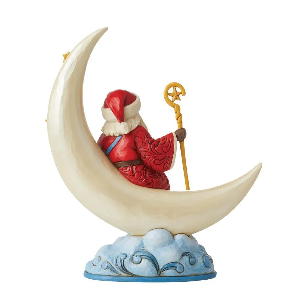 Jim Shore Heartwood Creek - Santa on Crescent Moon