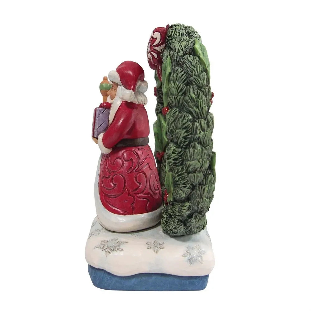 Jim Shore Heartwood Creek - Santa in Light Up Wreath