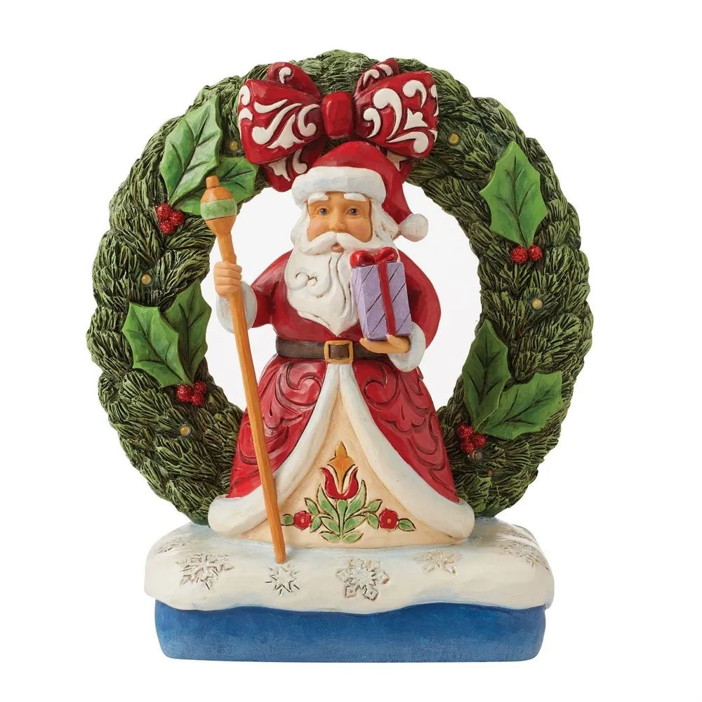 Jim Shore Heartwood Creek - Santa in Light Up Wreath