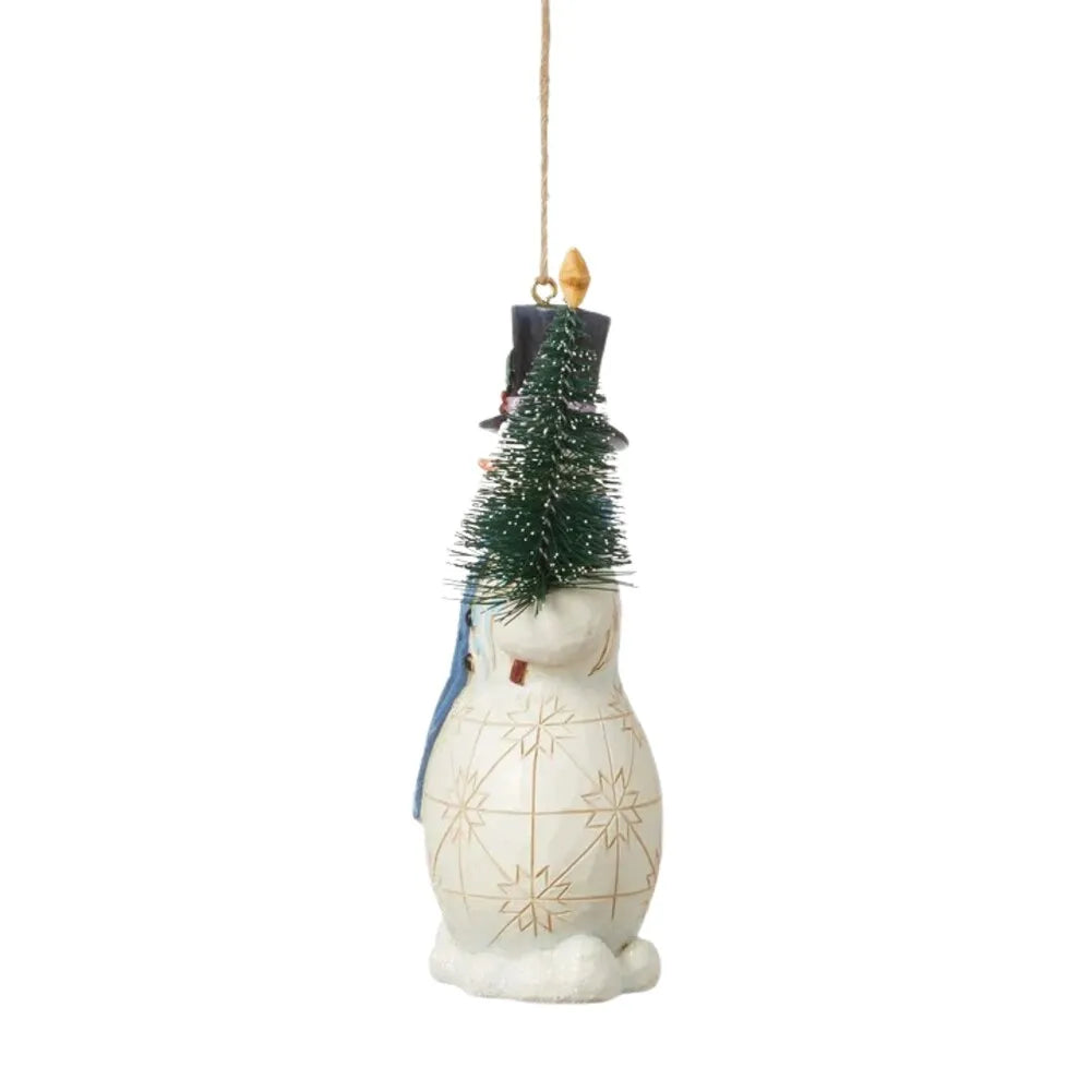 Jim Shore Heartwood Creek - Snowman with Sisal Tree Hanging Ornament
