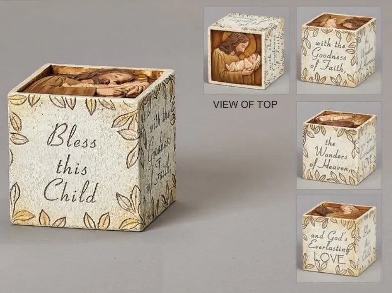 Joseph's Studio Baptism/Christening Prayer Cube - Jesus Loves Me