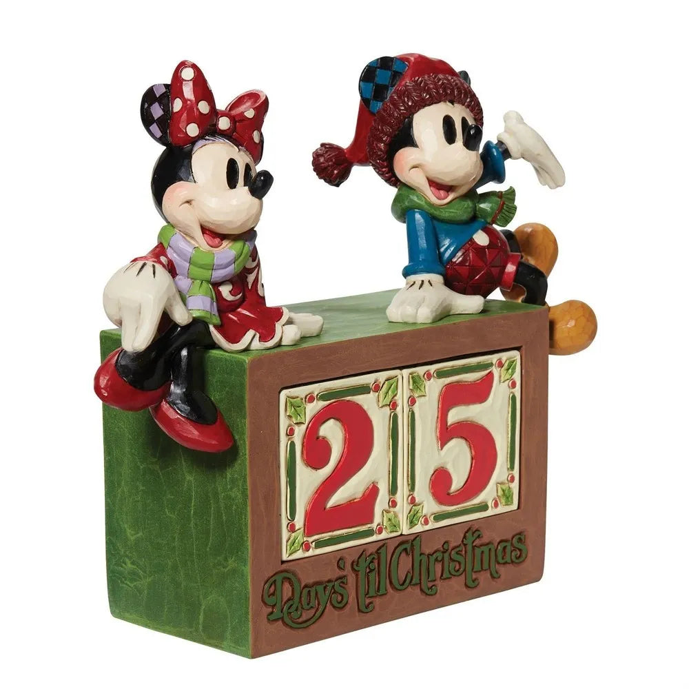 Jim Shore Disney Traditions - Mickey & Minnie Christmas Countdown Figurine