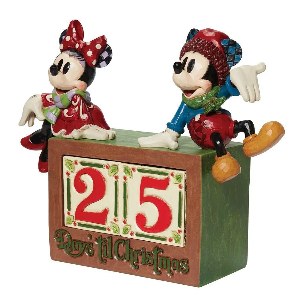 Jim Shore Disney Traditions - Mickey & Minnie Christmas Countdown Figurine