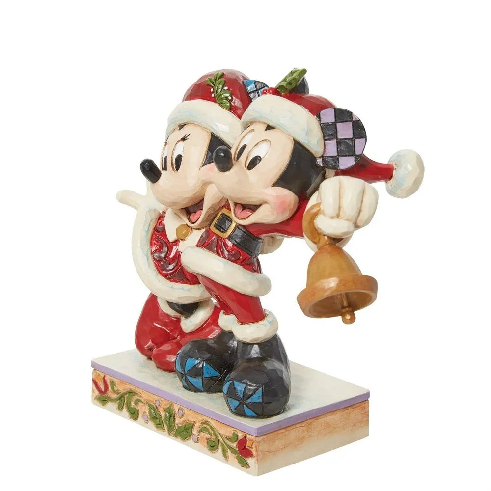 Jim Shore Disney Traditions - Mickey & Minnie Jingle Bell Christmas Figurine
