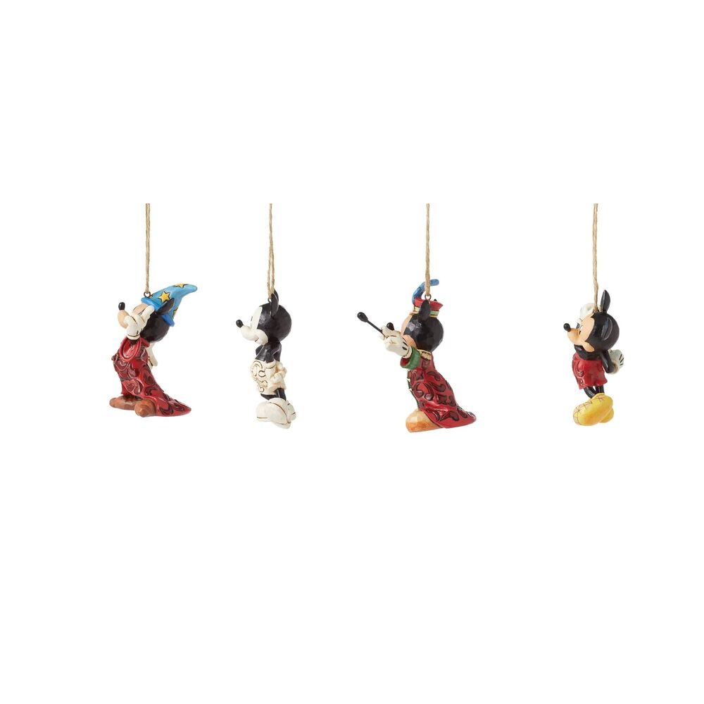 Jim Shore Disney Traditions - Mickey Through the Years Hanging Ornaments Set of 4