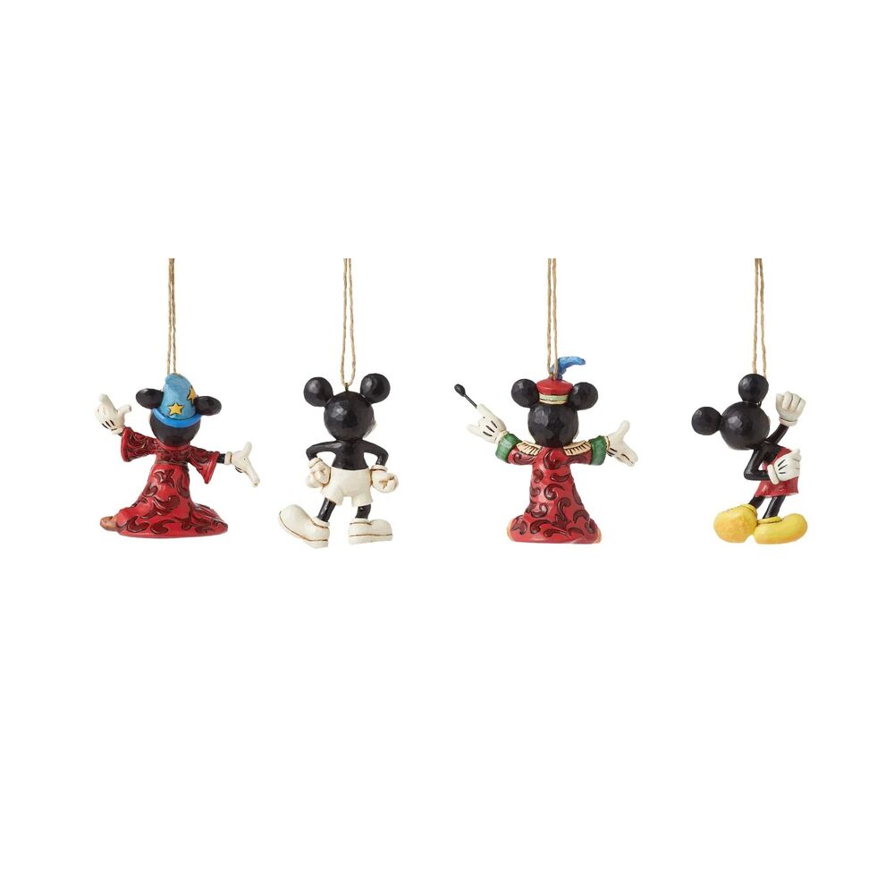 Jim Shore Disney Traditions - Mickey Through the Years Hanging Ornaments Set of 4