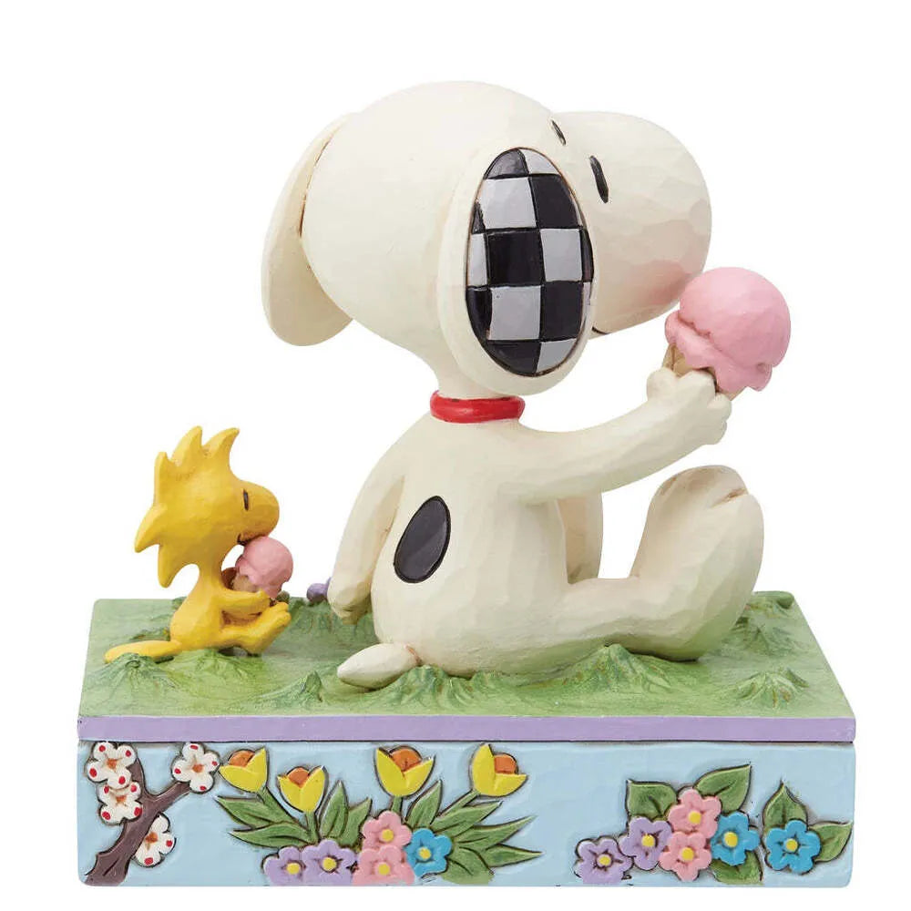 Peanuts by Jim Shore - Snoopy & Woodstock Eating Icecream
