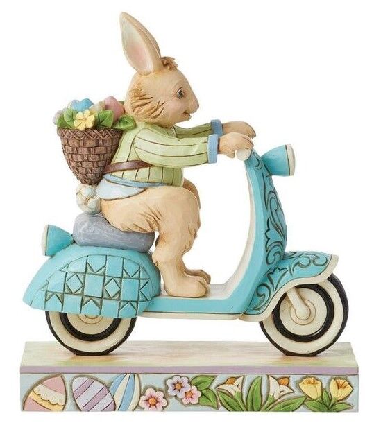 Jim Shore Heartwood Creek - Easter Bunny on Scooter