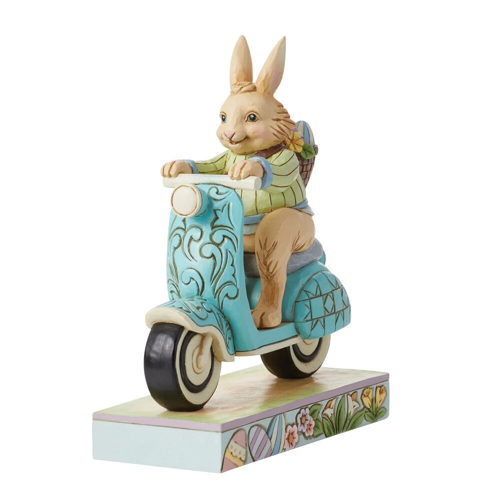 Jim Shore Heartwood Creek - Easter Bunny on Scooter