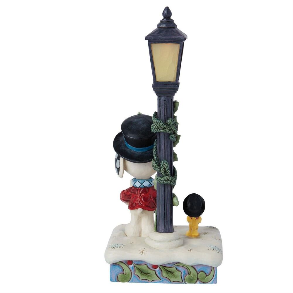 Peanuts by Jim Shore - Snoopy & Woodstock Carolling Lamp Post Light Up Scene