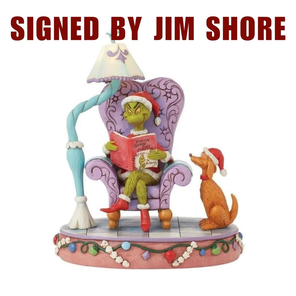 Dr Seuss The Grinch by Jim Shore - Grinch Reading in Chair - First Edition (Signed by Jim Shore)