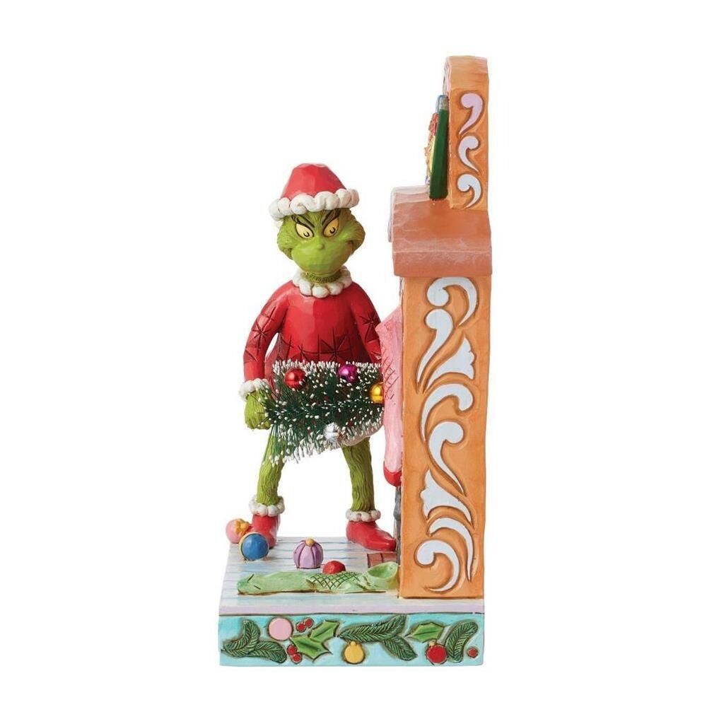 Dr Seuss The Grinch by Jim Shore - Grinch Pushing Tree Up Fireplace