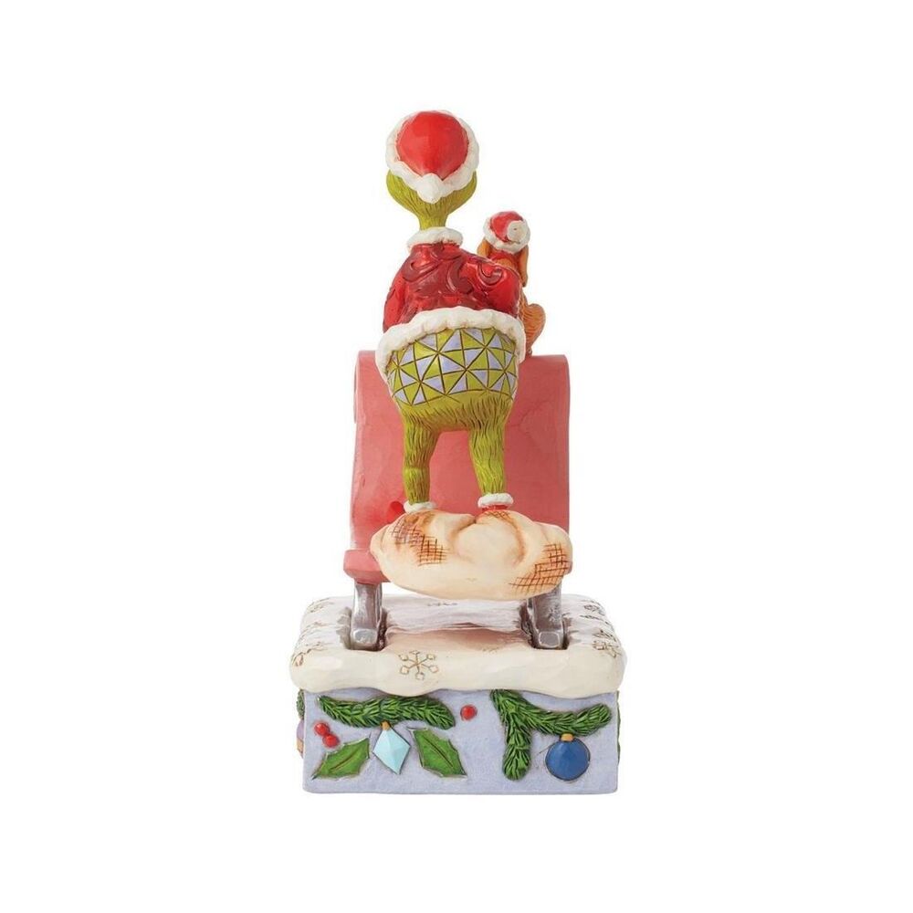 Dr Seuss The Grinch by Jim Shore - Grinch and Max on Sled
