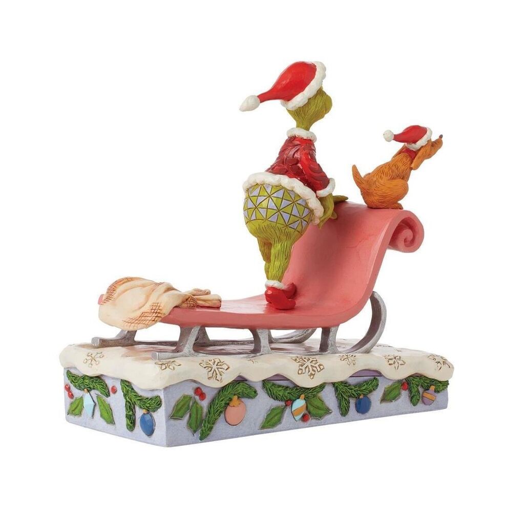 Dr Seuss The Grinch by Jim Shore - Grinch and Max on Sled
