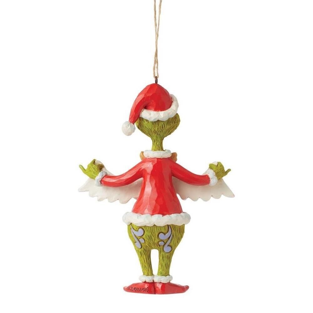 Dr Seuss The Grinch by Jim Shore - Grinch Holding Merry Christmas Banner Hanging Ornament