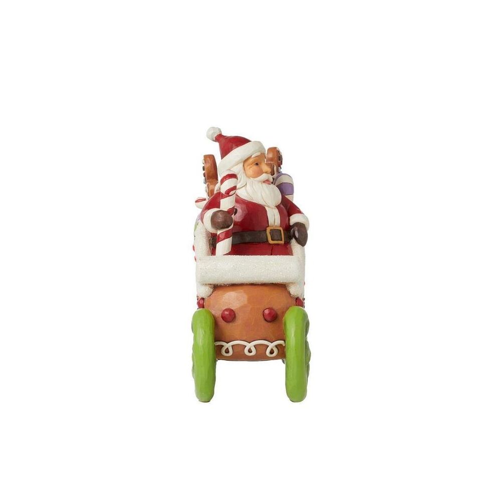 Jim Shore Heartwood Creek Gingerbread Christmas - Santa in LED Gingerbread Sleigh