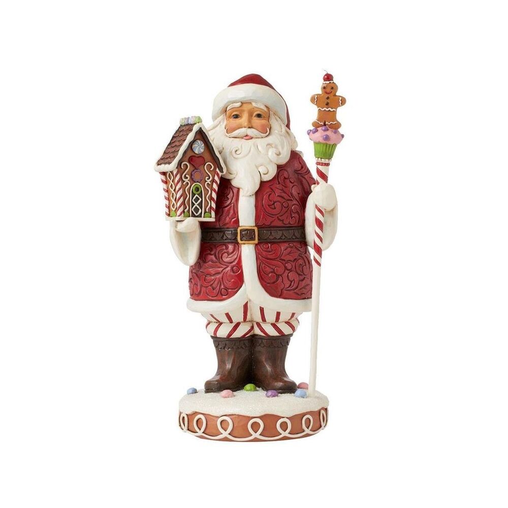 Jim Shore Heartwood Creek Gingerbread Christmas - Gingerbread Santa with Staff