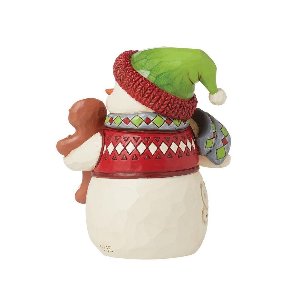 Jim Shore Heartwood Creek - Snowman with Gingerbread Man Mini Figurine