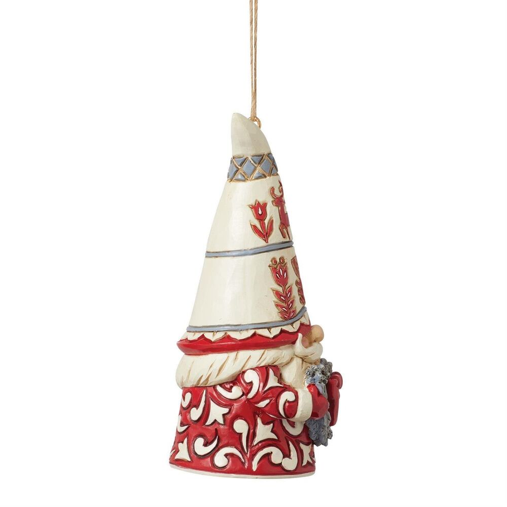 Jim Shore Heartwood Creek Nordic Noel - Gnome with Heart Wreath Hanging Ornament