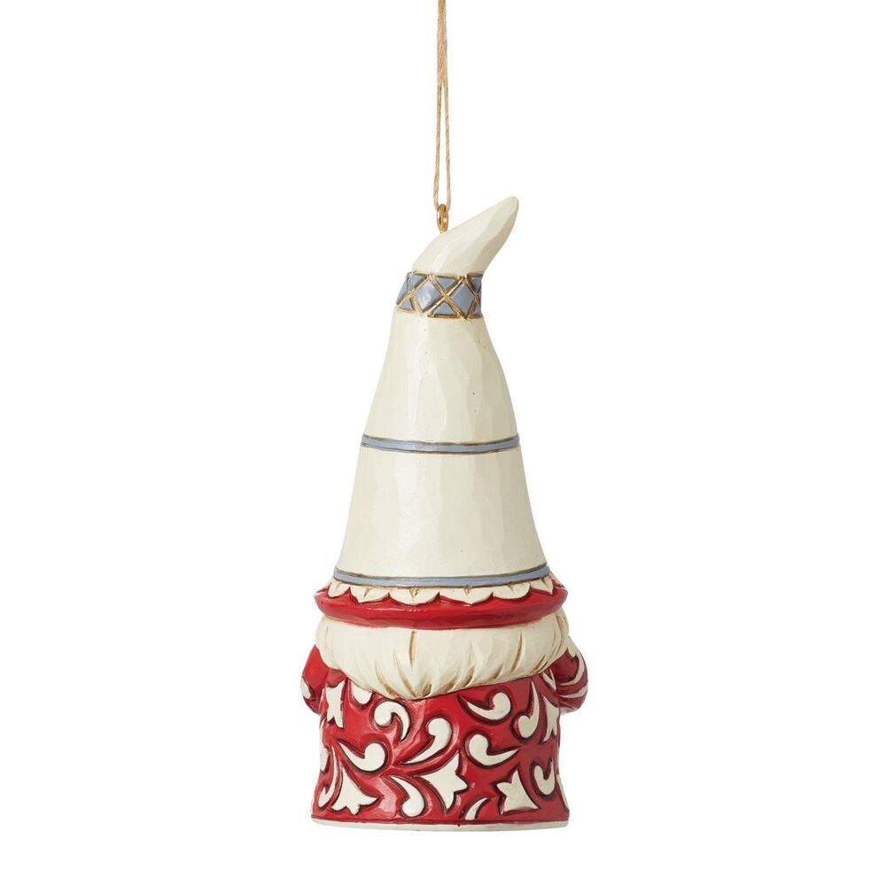 Jim Shore Heartwood Creek Nordic Noel - Gnome with Heart Wreath Hanging Ornament