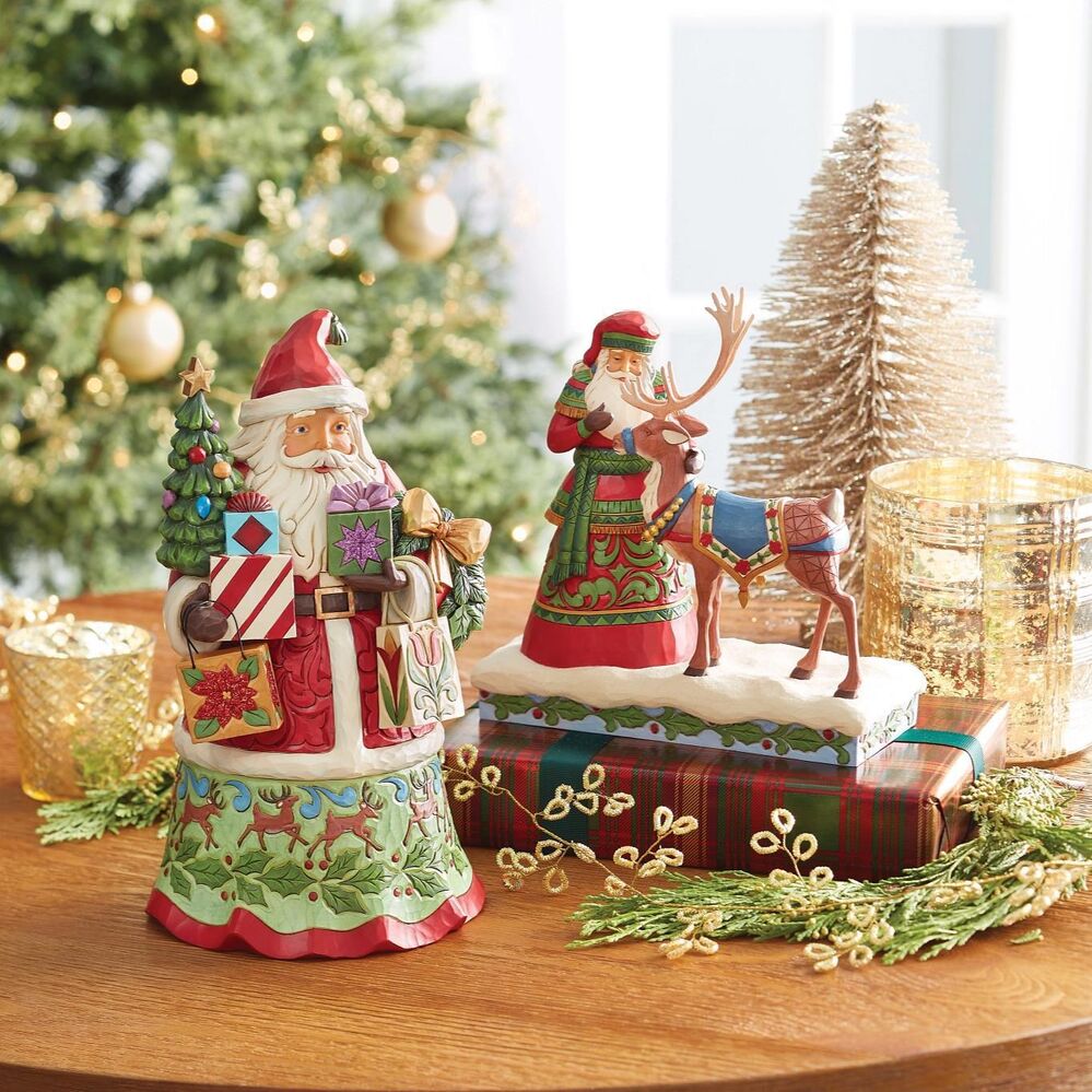 Jim Shore Heartwood Creek - Santa Standing with Reindeer