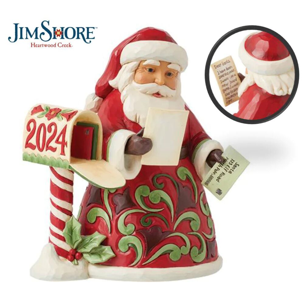 Jim Shore Heartwood Creek Hallmark Annual - 2024 Santa Reading Mail