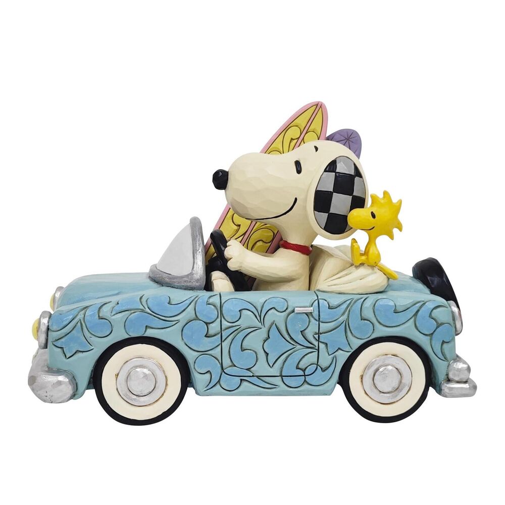 Peanuts by Jim Shore - Snoopy & Woodstock in Car with Surfboards