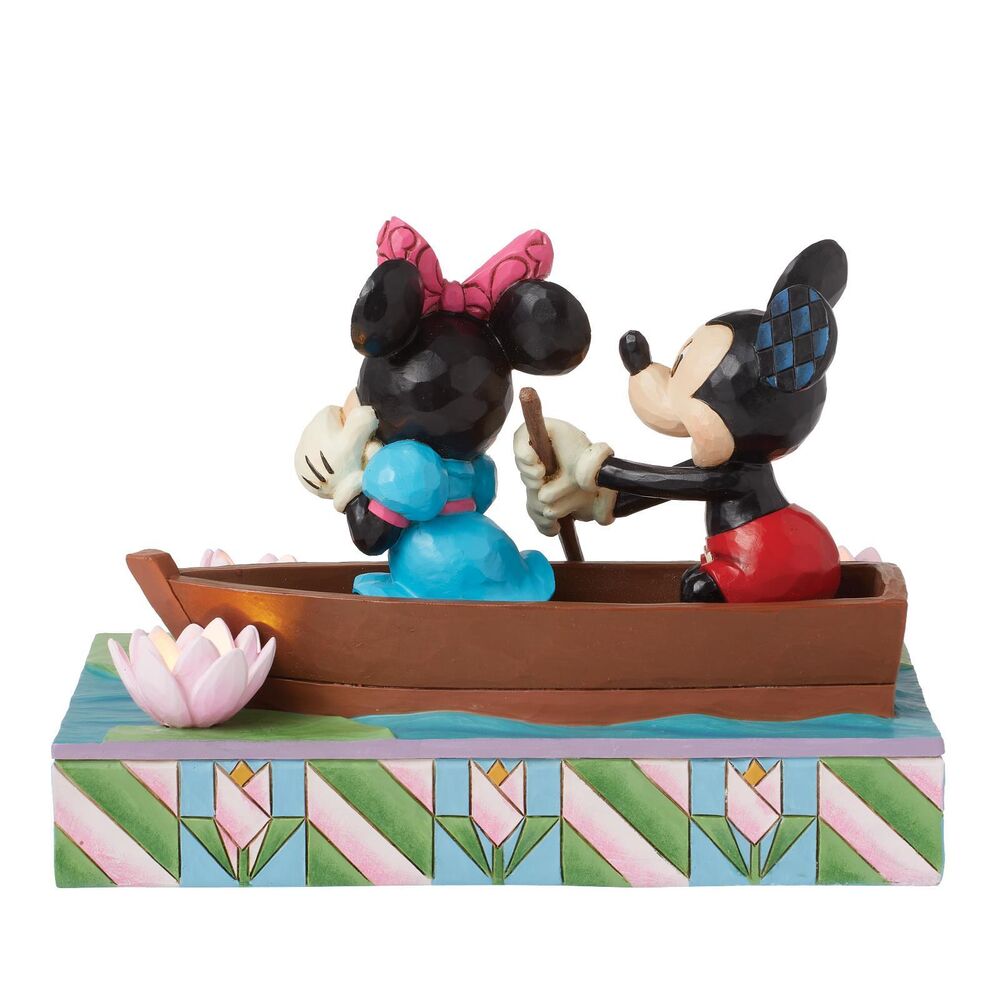 Jim Shore Disney Traditions - Mickey & Minnie LED Love Rowboat