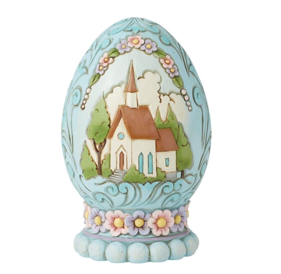 Jim Shore Heartwood Creek - Egg with Church Scene