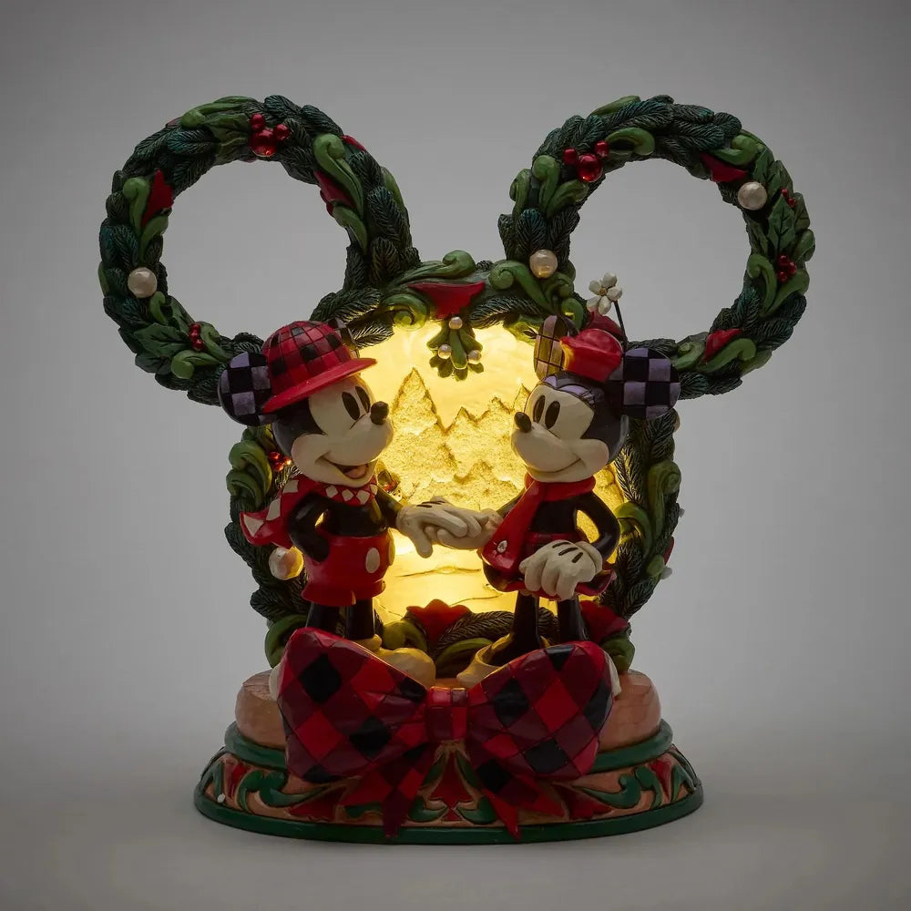 Jim Shore Disney Traditions - Mickey & Minnie Magical Winter Moments LED Diorama - First Edition (Signed by Jim Shore)