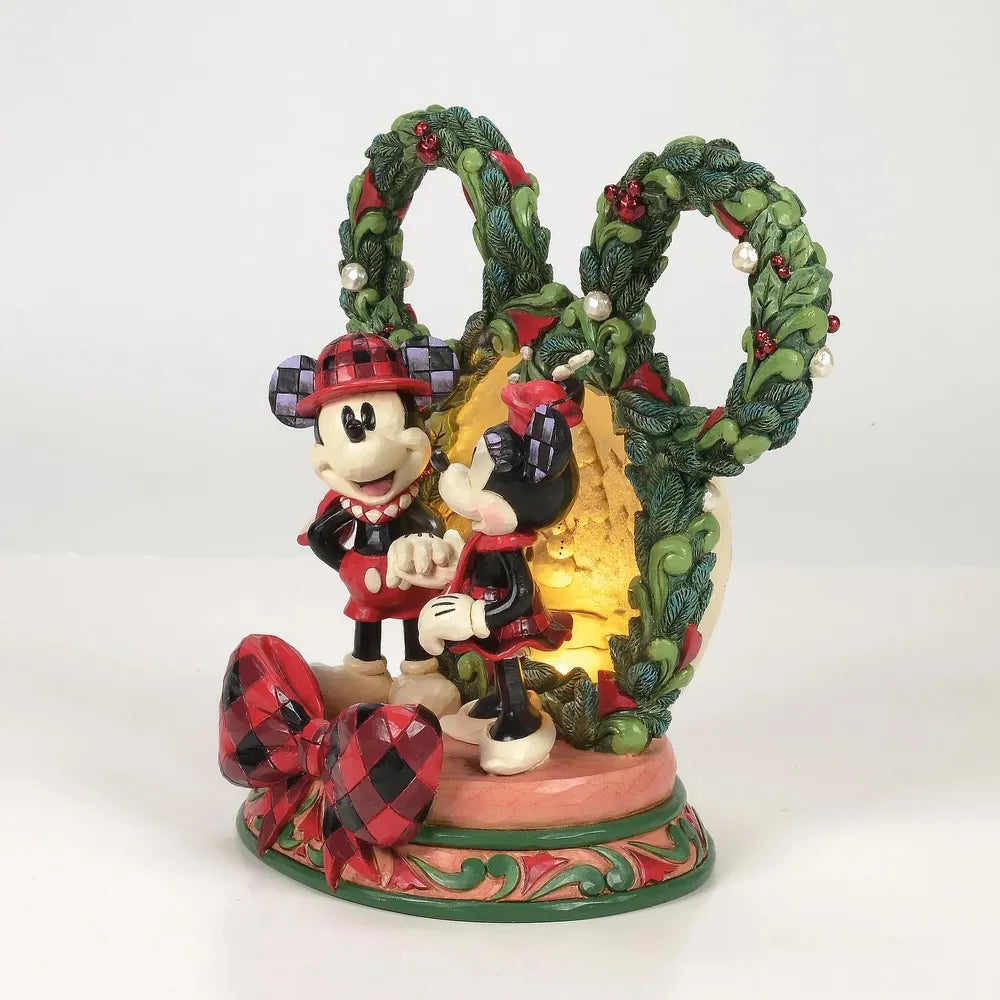 Jim Shore Disney Traditions - Mickey & Minnie Magical Winter Moments LED Diorama - First Edition (Signed by Jim Shore)