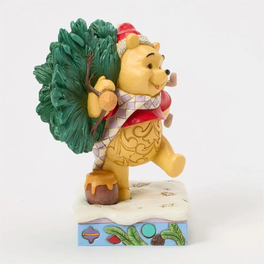 Jim Shore Disney Traditions - Winnie the Pooh Christmas - Pooh with Tree - A Tree For Two