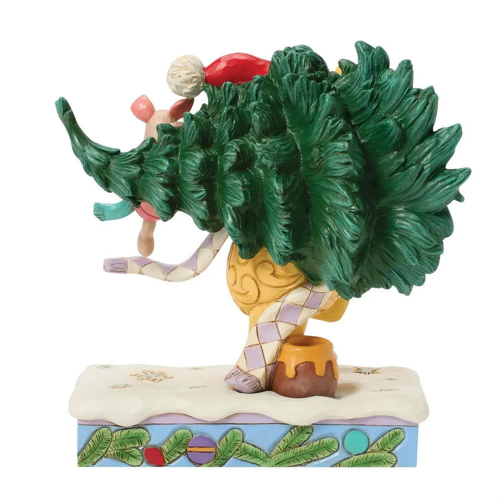 Jim Shore Disney Traditions - Winnie the Pooh Christmas - Pooh with Tree - A Tree For Two