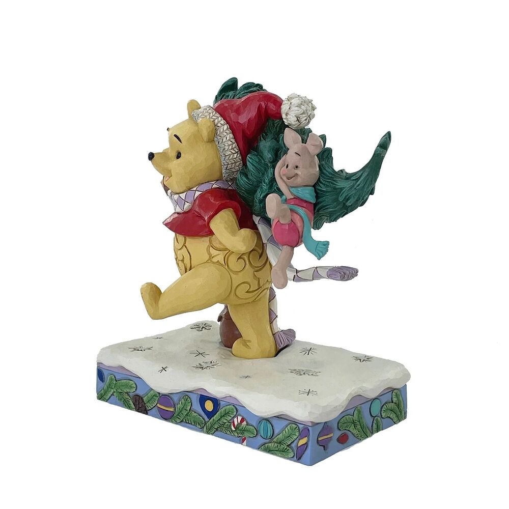 Jim Shore Disney Traditions - Winnie the Pooh Christmas - Pooh with Tree - A Tree For Two