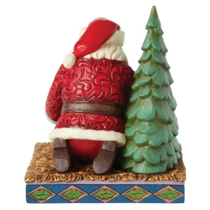 Jim Shore Heartwood Creek - Santa Kneeling Over Baby Jesus