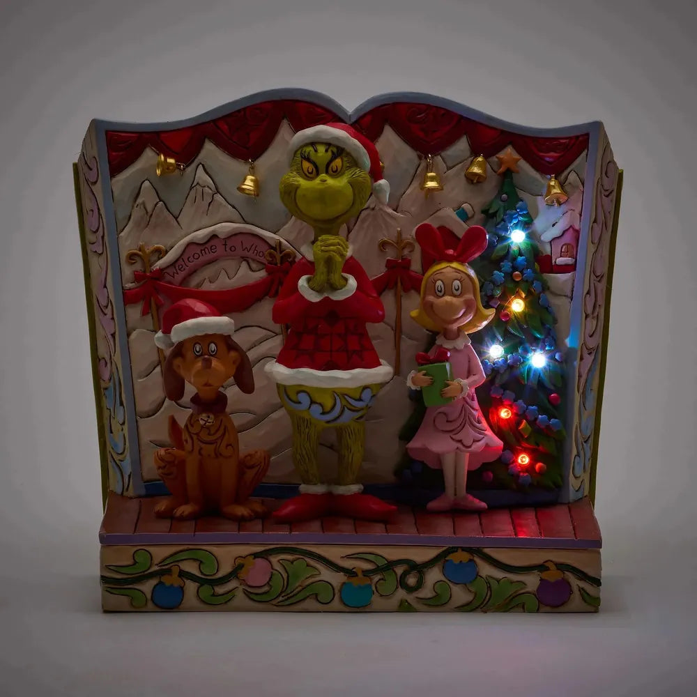 Dr Seuss The Grinch by Jim Shore - Grinch with Max & Cindy Lou LED - First Edition (Signed by Jim Shore)