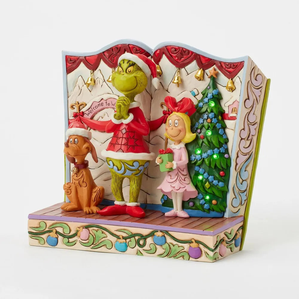 Dr Seuss The Grinch by Jim Shore - Grinch with Max & Cindy Lou LED - First Edition (Signed by Jim Shore)